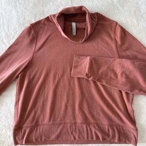 Athleta Nirvana Cropped Funnel Neck Orange Small Boxy Modal